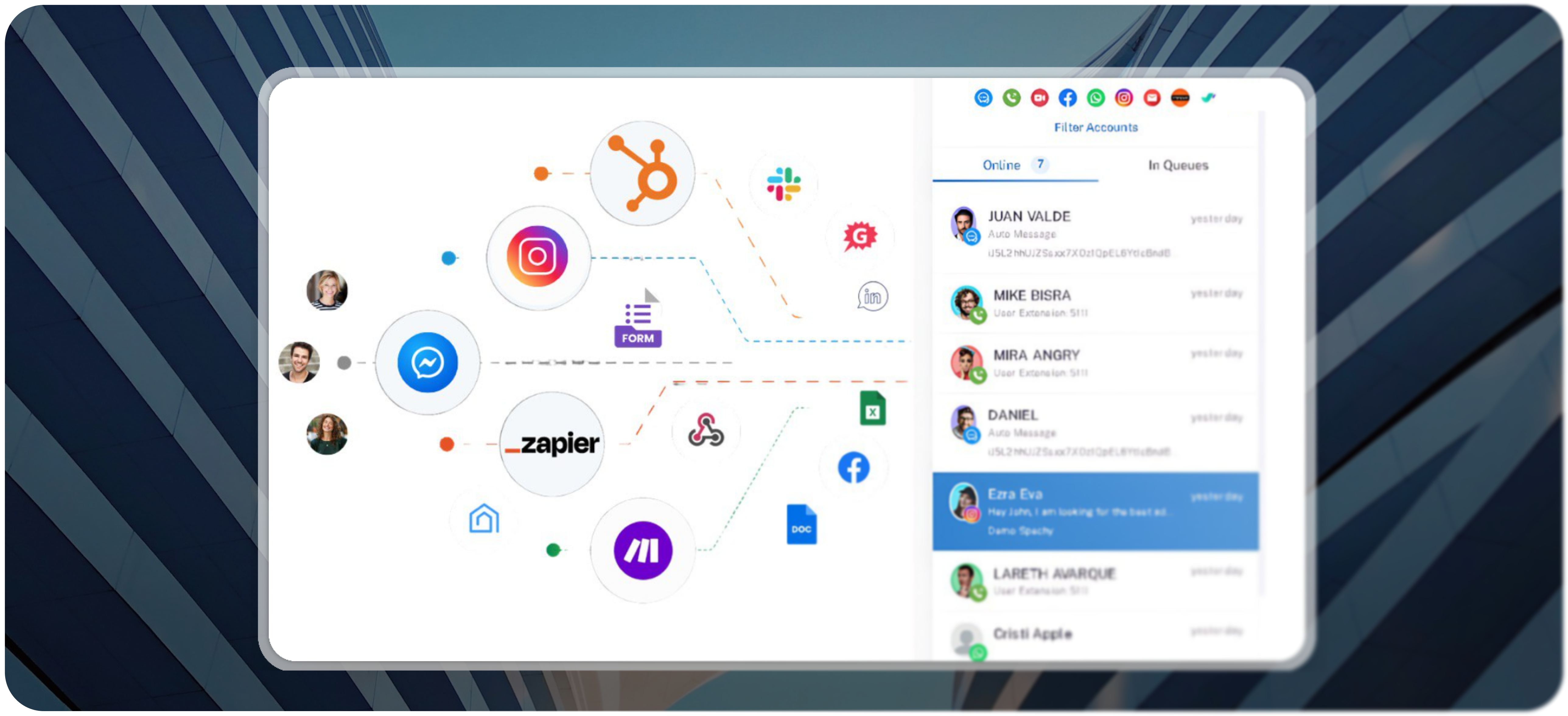 Bulk messaging platform with colorful message illustrations