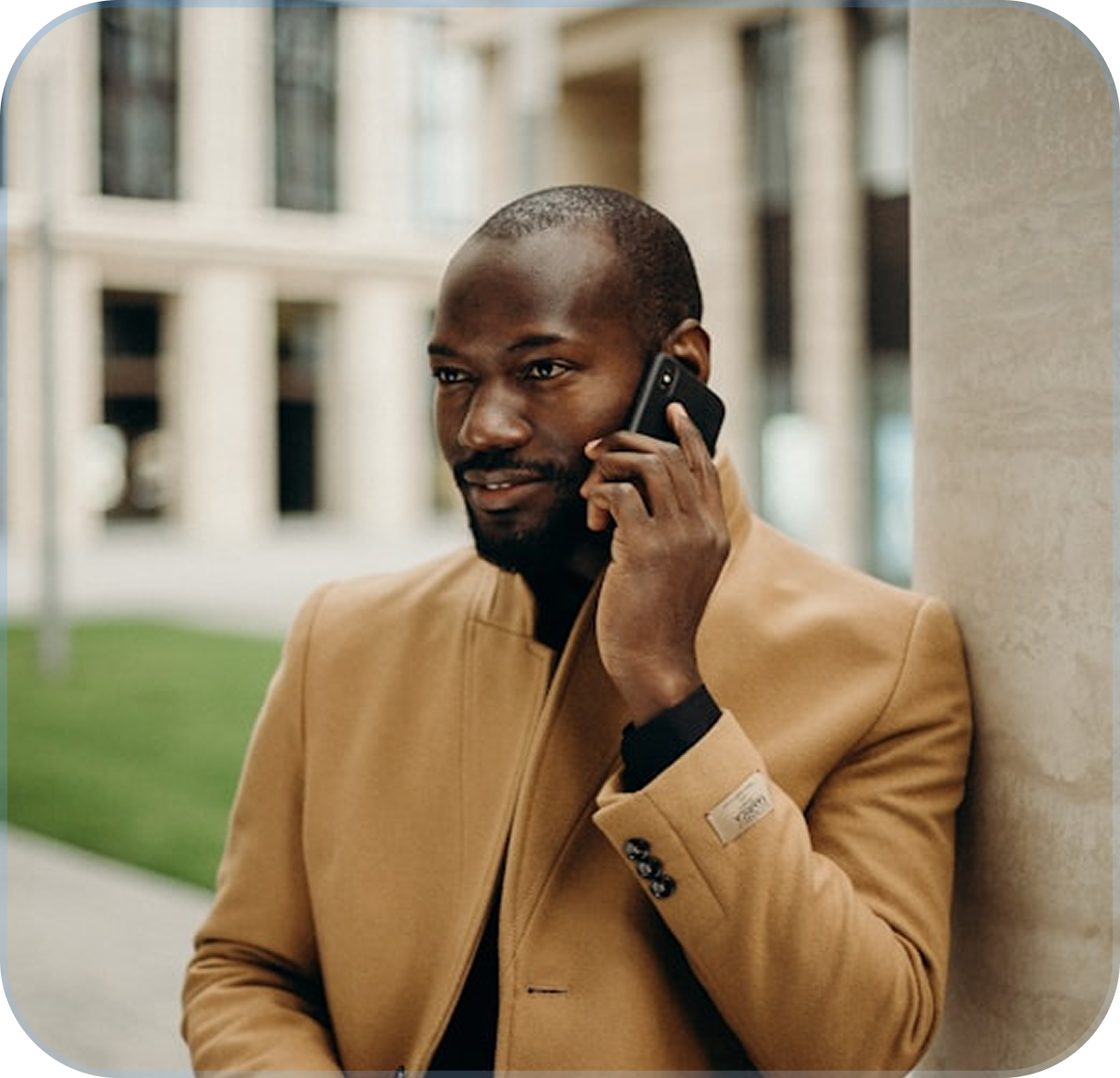 Illustration showing a person working on a laptop with various telecom icons around them
